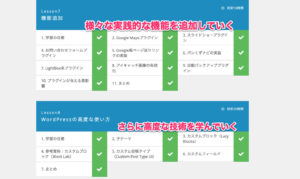 テックアカデミーのWordPressコースのカリキュラム内容